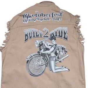 Biker Clothing Co Biketoberfest 2015 Built 2 Ride Shirt Mens L Bikercore